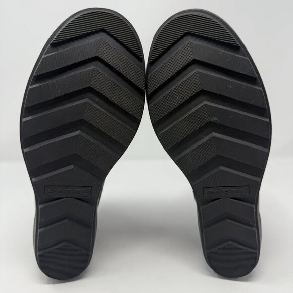 Sorel Evie II Zip Waterproof Leather Ankle Bootie Womens 9 Black Wedges City NWT - Picture 15 of 16